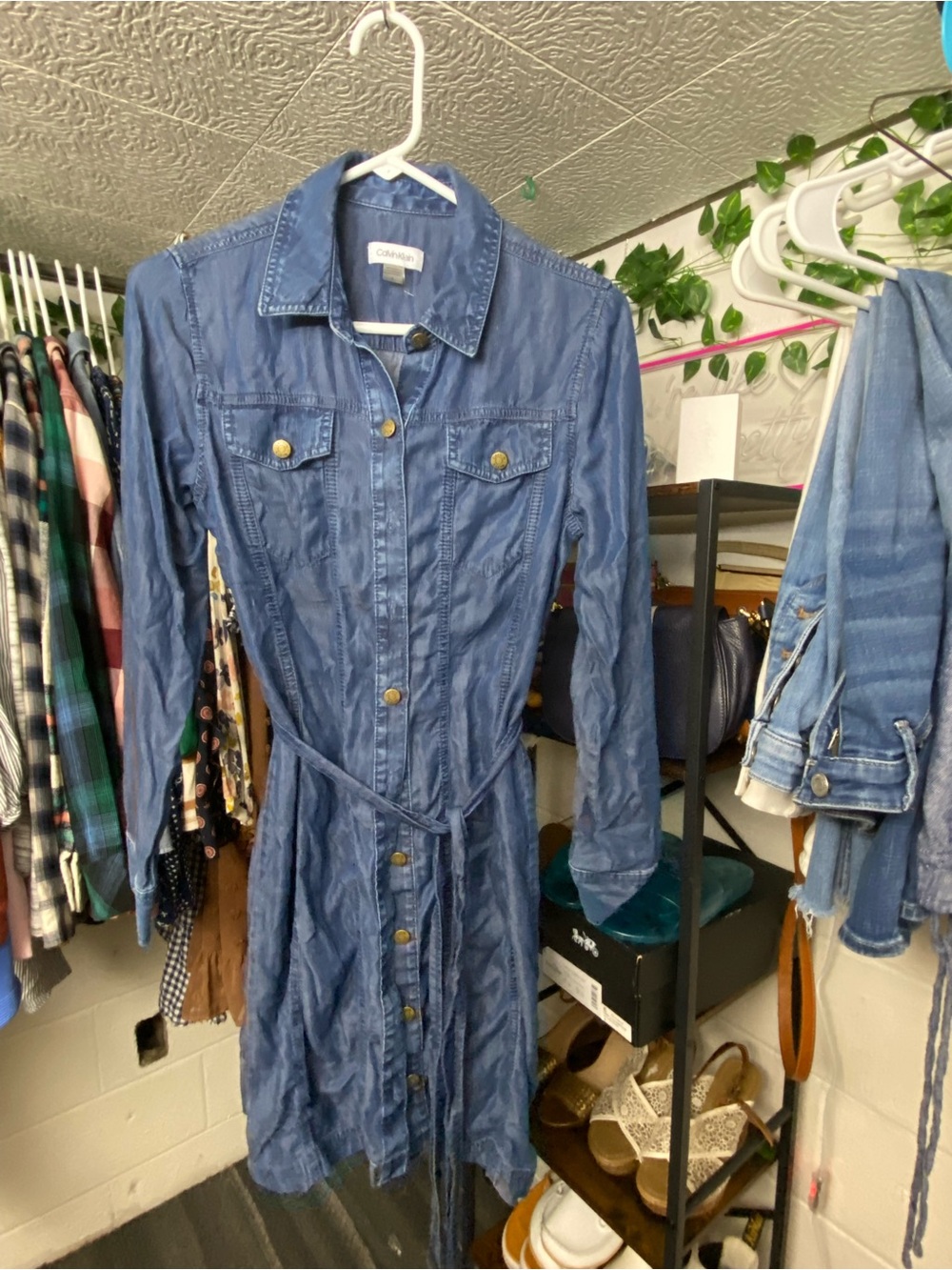 Calvin Klein Light Blue Denim Dress